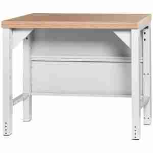 Banco da lavoro Vario Basic con parete posteriore, altezza 850 mm, Piano in faggio multiplex, Lunghezza piano: 1000mm