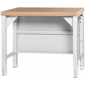 Banco da lavoro Vario Basic con parete posteriore, altezza 850 mm, Piano in faggio multiplex, Lunghezza piano: 1000mm