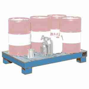 Vasca di raccolta per fusti da 60 l verniciata, con griglia in metallo, Numero di fusti×contenuto fusti (l): 6X60