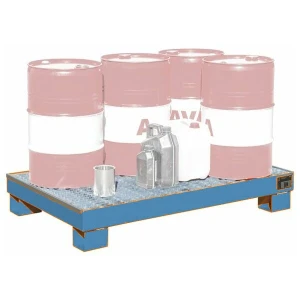 Vasca di raccolta per fusti da 60 l verniciata, con griglia in metallo, Numero di fusti×contenuto fusti (l): 6X60