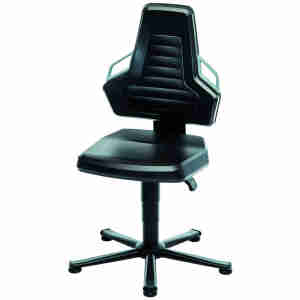 Sedia girevole da lavoro, Skintec, con elemento scorrevole, bassa, Colore: BLACK